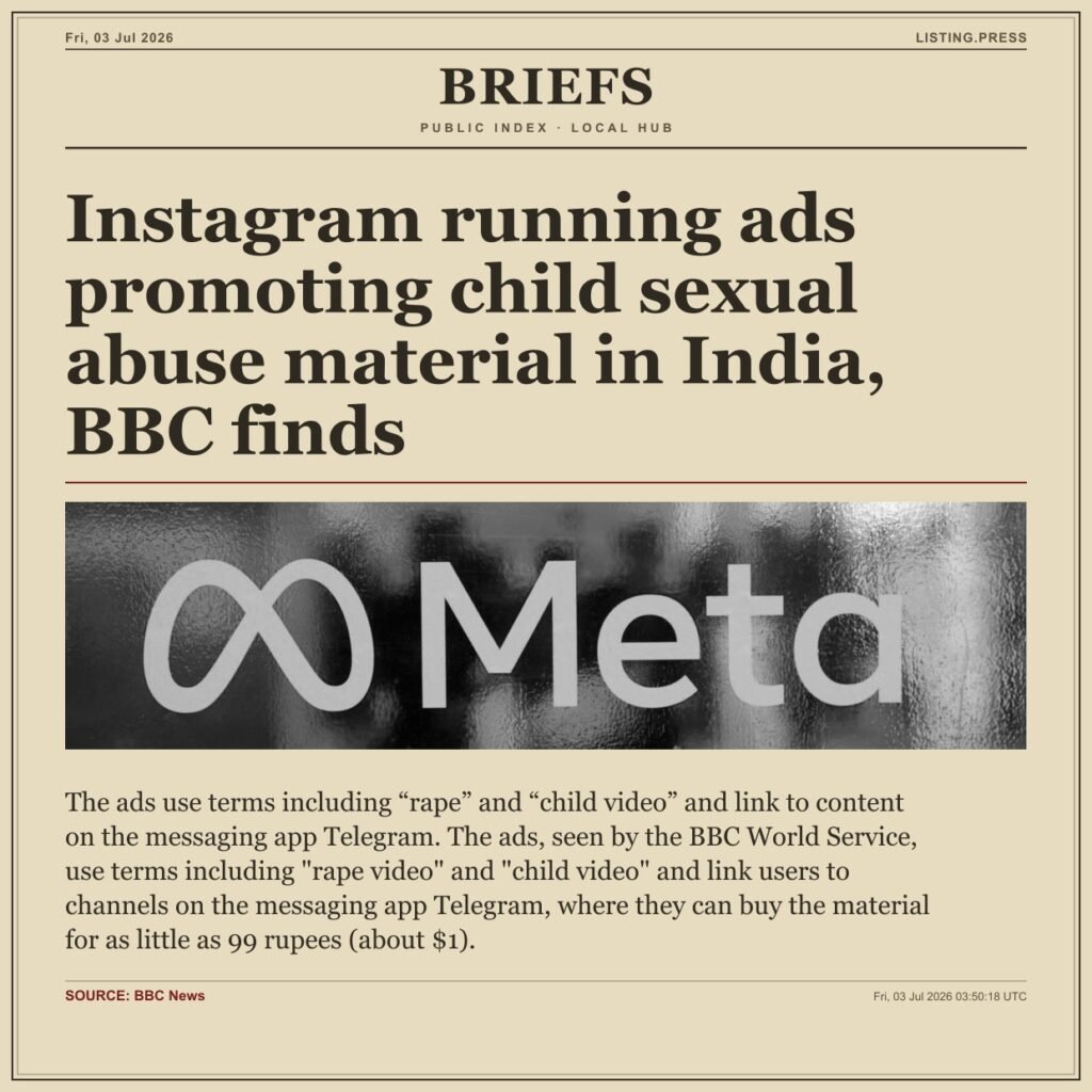 Instagram running ads promoting child sexual abuse material in India, BBC finds