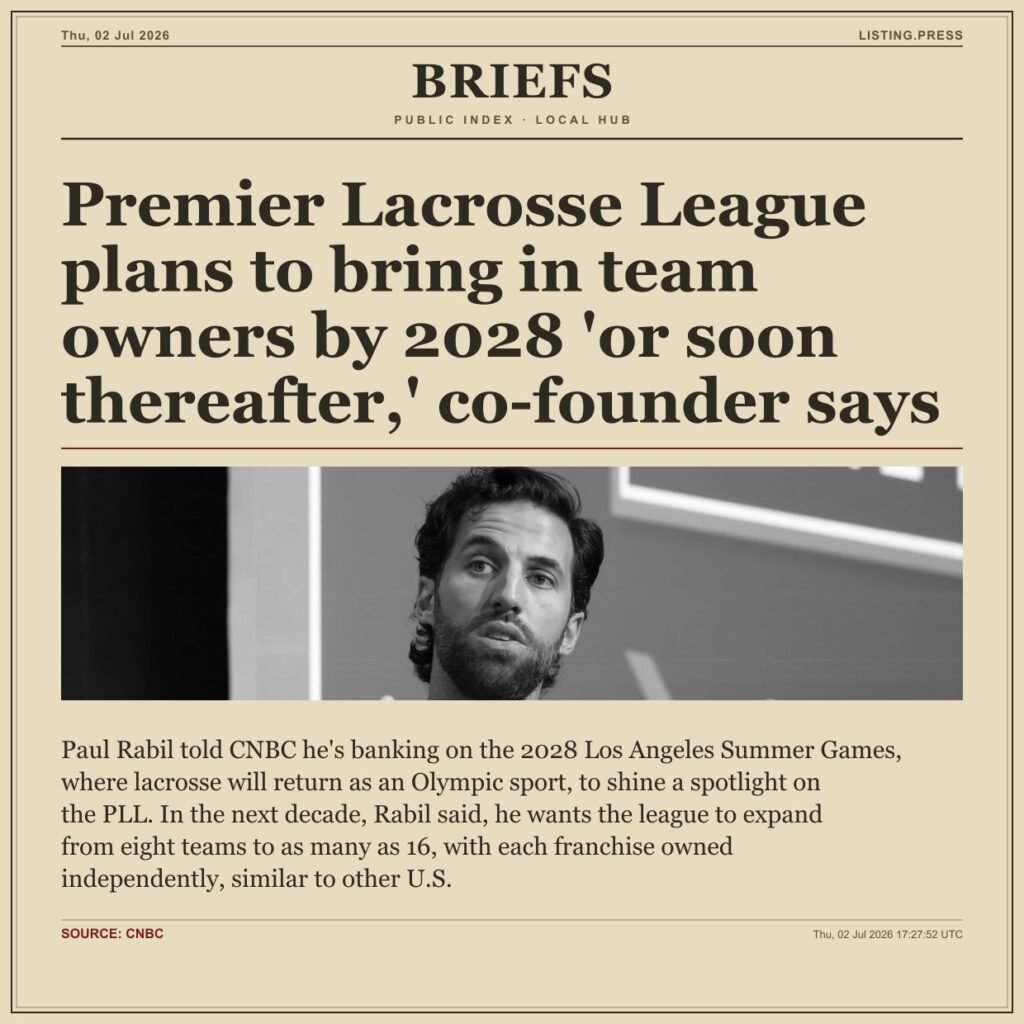 Premier Lacrosse League plans to bring in team owners by 2028 ‘or soon thereafter,’ co-founder says