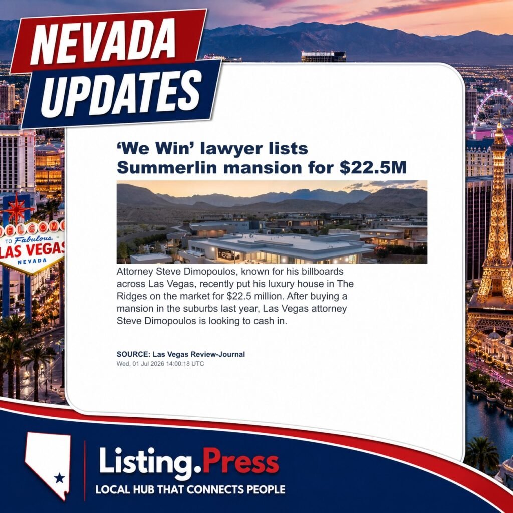 ‘We Win’ lawyer lists Summerlin mansion for $22.5M