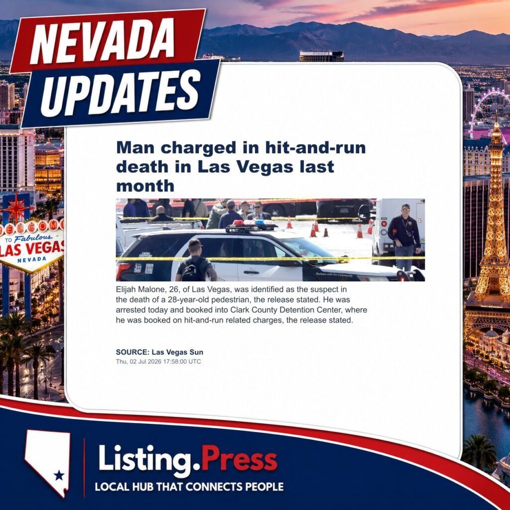 Man charged in hit-and-run death in Las Vegas last month