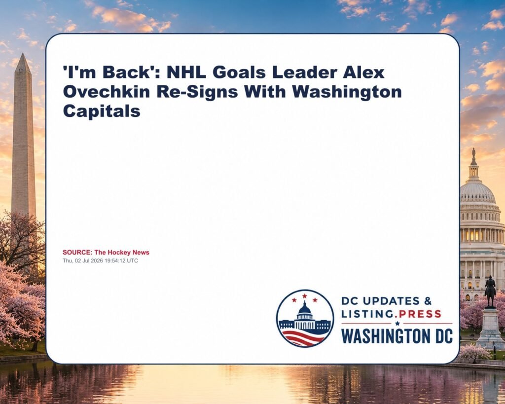 ‘I’m Back’: NHL Goals Leader Alex Ovechkin Re-Signs With Washington Capitals