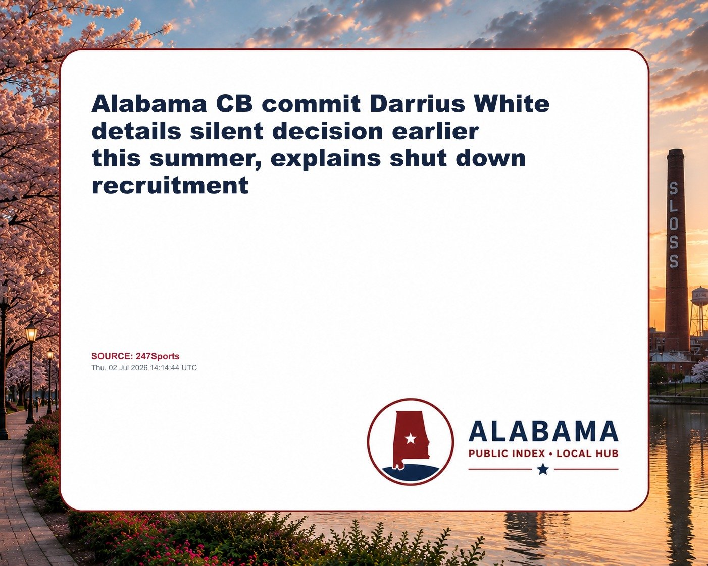 Alabama CB commit Darrius White details silent decision earlier this summer, explains shut down recruitment