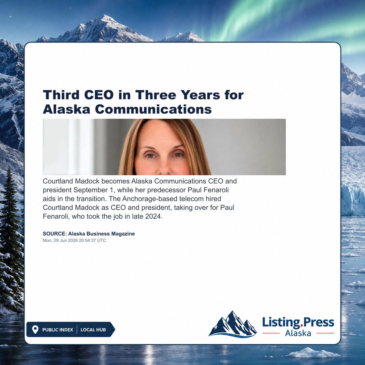 Third CEO in Three Years for Alaska Communications