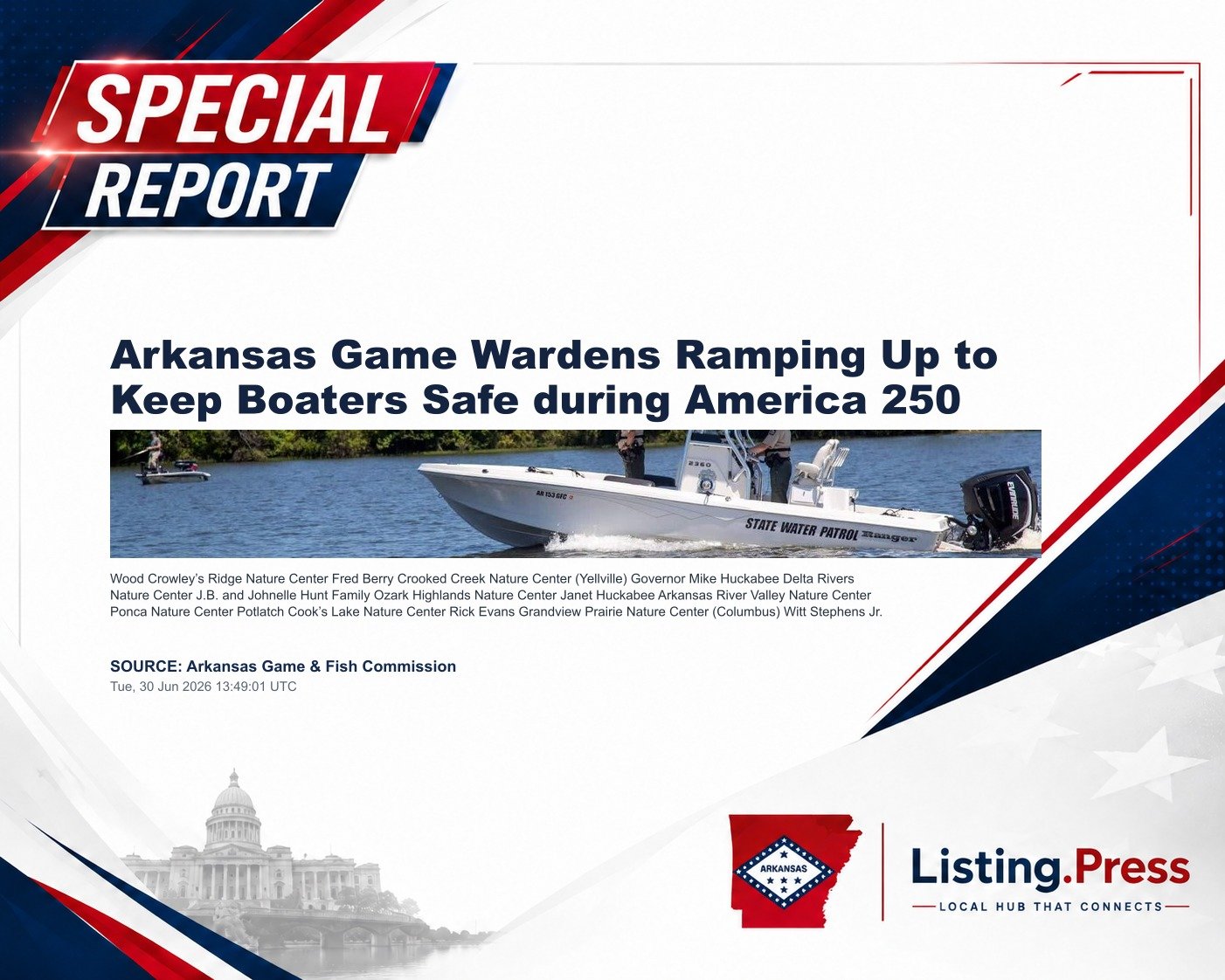 Arkansas Game Wardens Ramping Up to Keep Boaters Safe during America 250