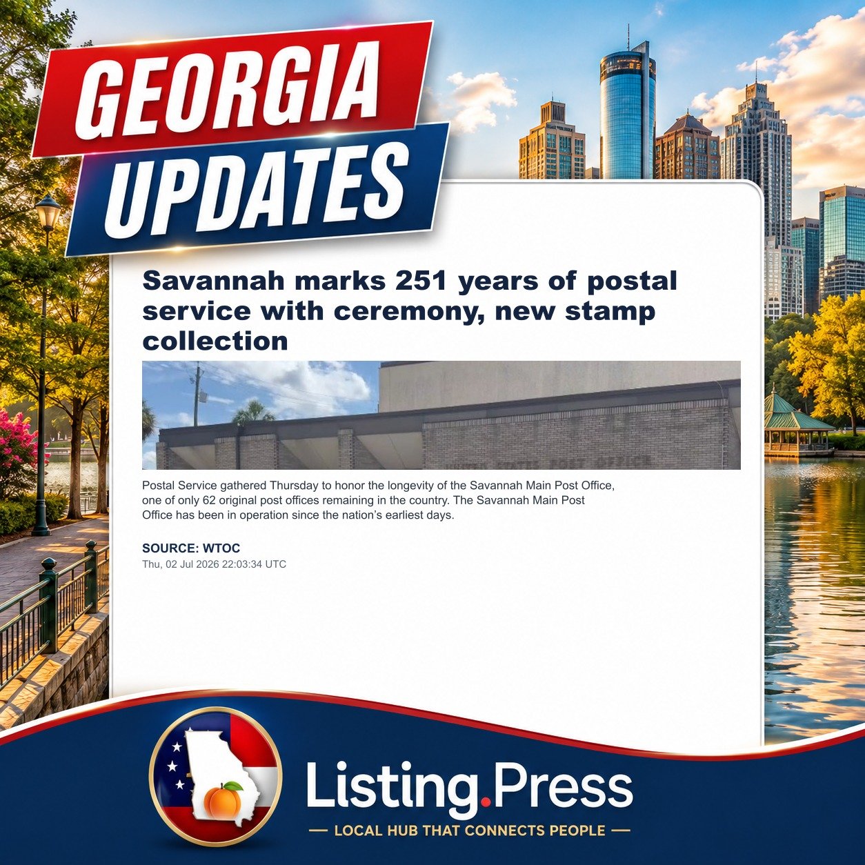 Savannah marks 251 years of postal service with ceremony, new stamp collection