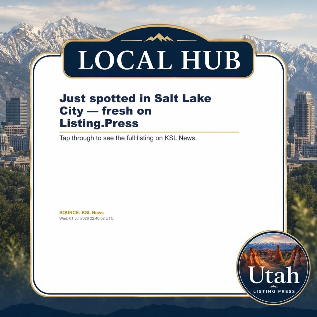 Just spotted in Salt Lake City — fresh on Listing.Press