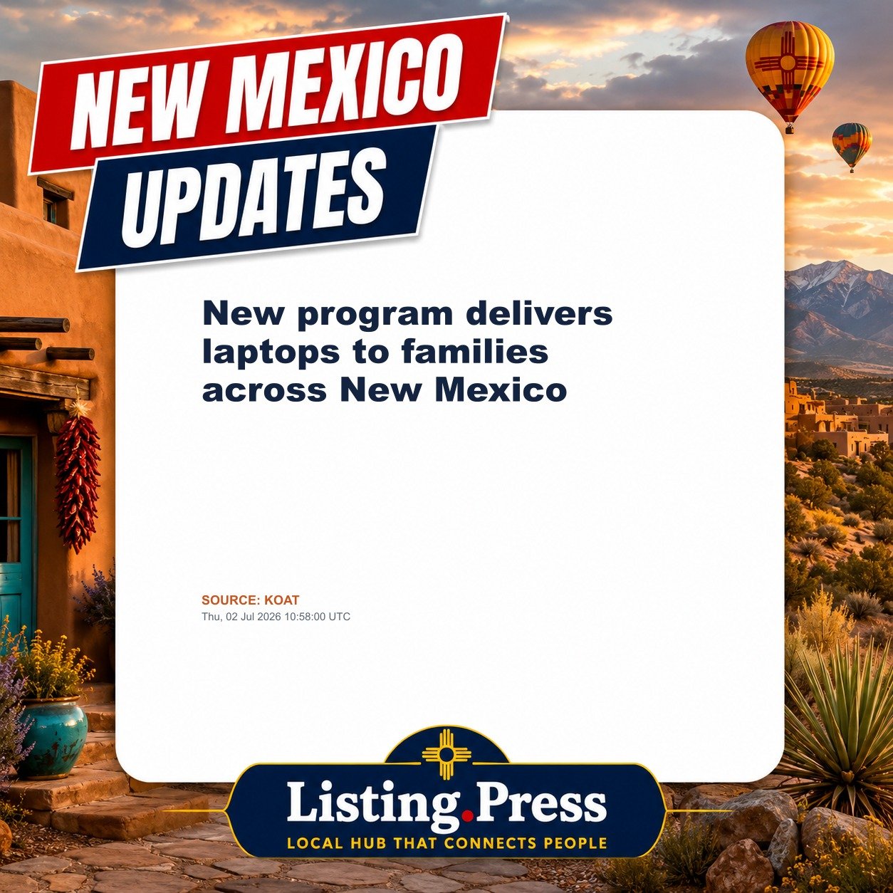 New program delivers laptops to families across New Mexico