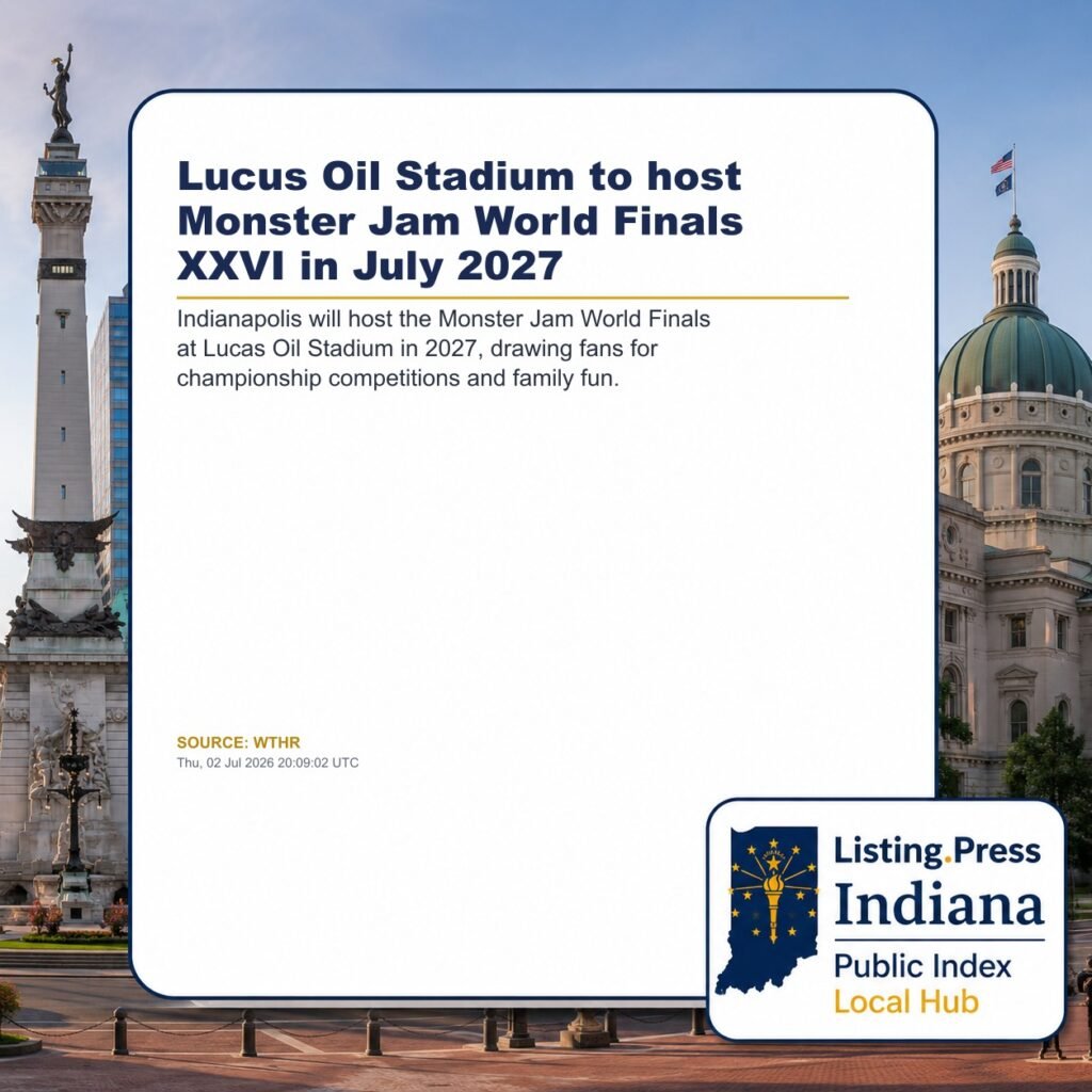 Lucus Oil Stadium to host Monster Jam World Finals XXVI in July 2027