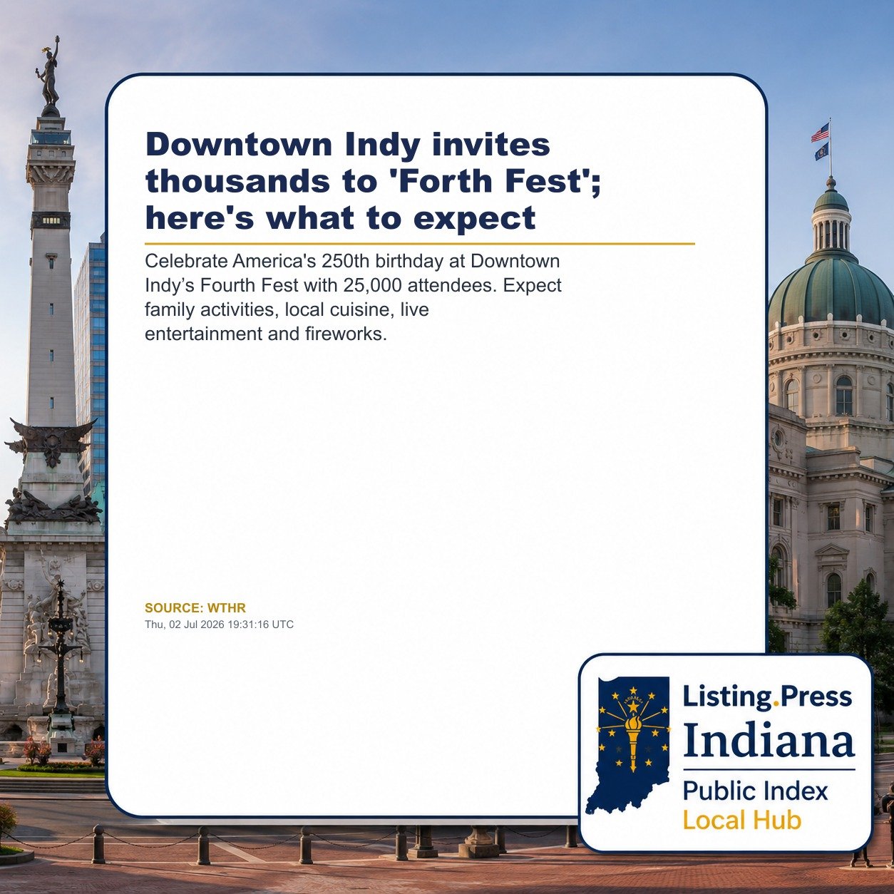 Downtown Indy invites thousands to 'Forth Fest'; here's what to expect