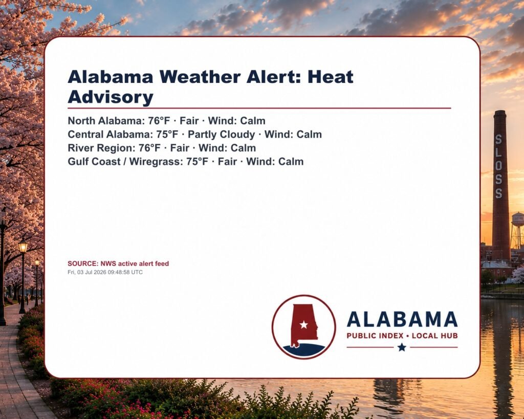 Alabama Weather Alert: Heat Advisory