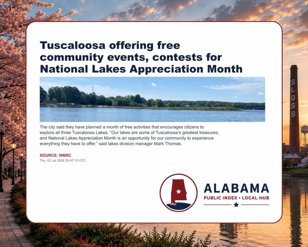 Tuscaloosa offering free community events, contests for National Lakes Appreciation Month