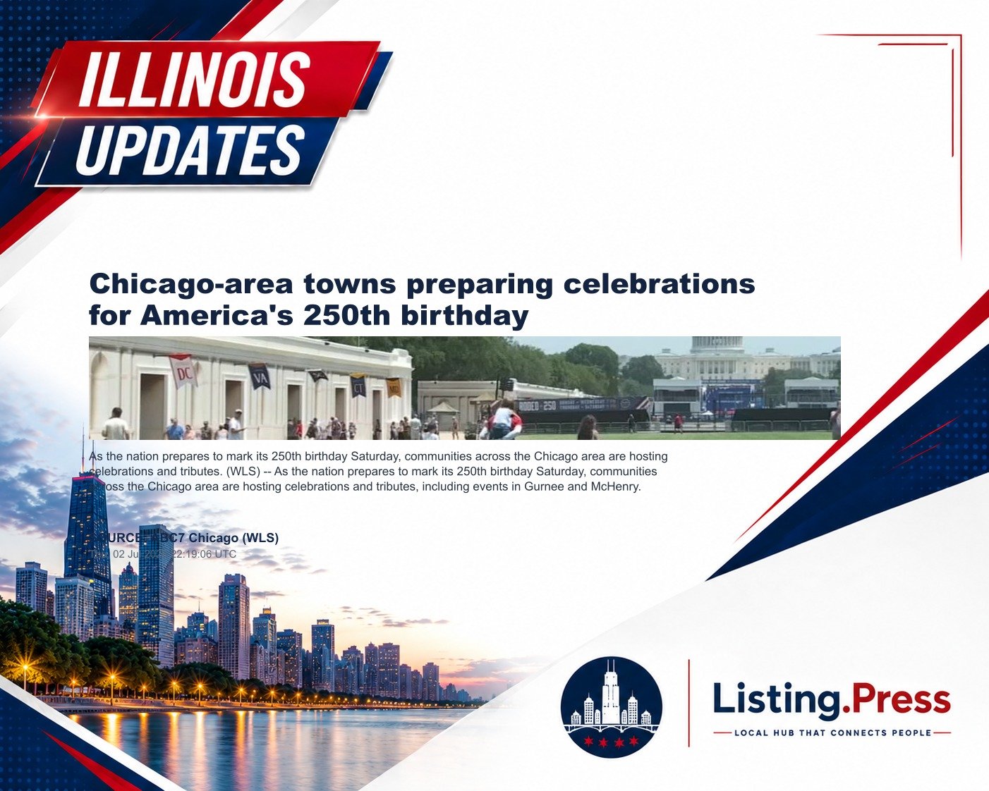 Chicago-area towns preparing celebrations for America's 250th birthday