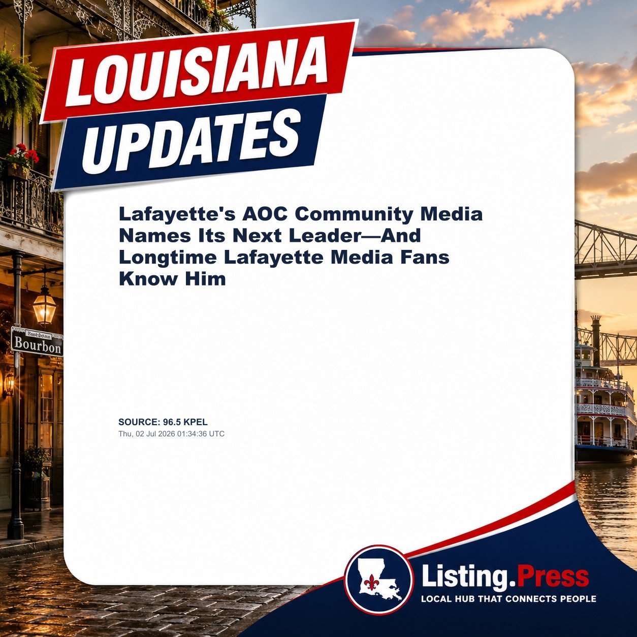 Lafayette's AOC Community Media Names Its Next Leader—And Longtime Lafayette Media Fans Know Him