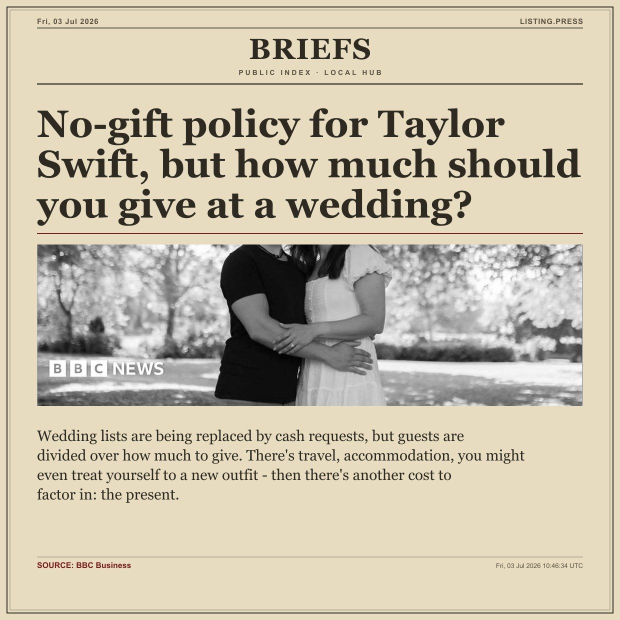 No-gift policy for Taylor Swift, but how much should you give at a wedding?