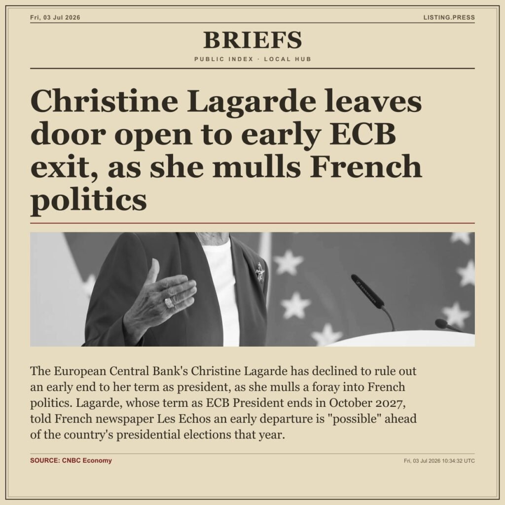 Christine Lagarde leaves door open to early ECB exit, as she mulls French politics