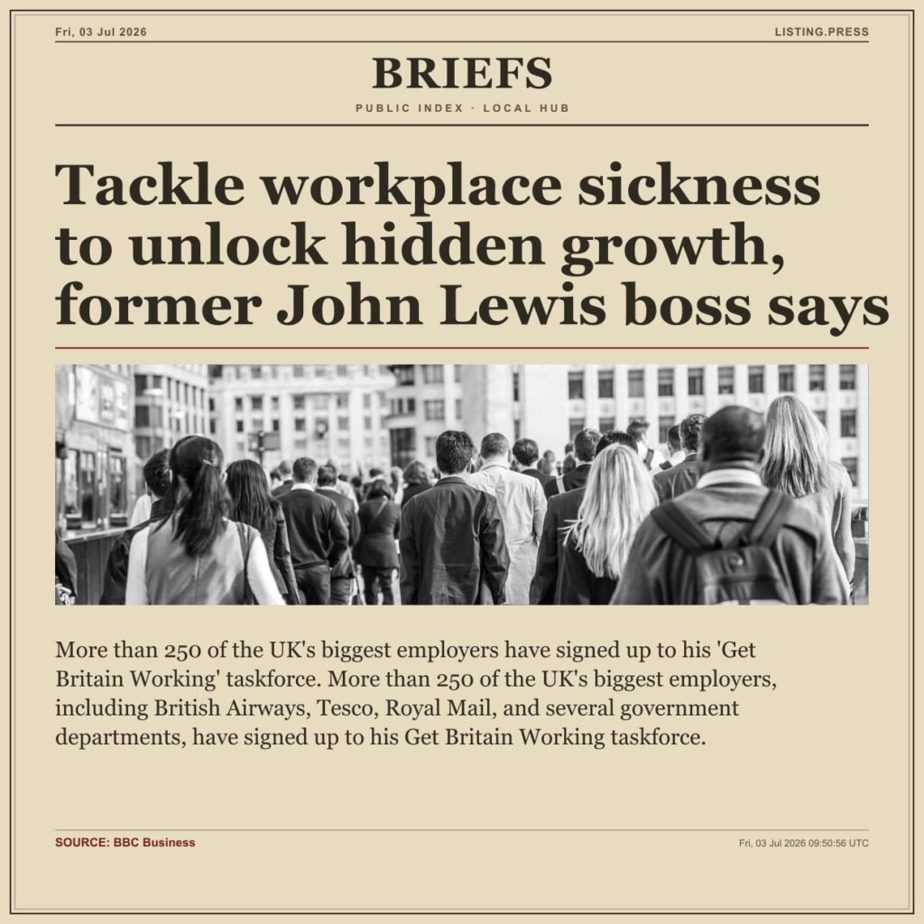 Tackle workplace sickness to unlock hidden growth, former John Lewis boss says