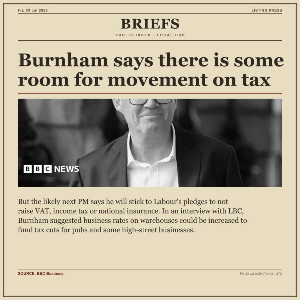 Burnham says there is some room for movement on tax