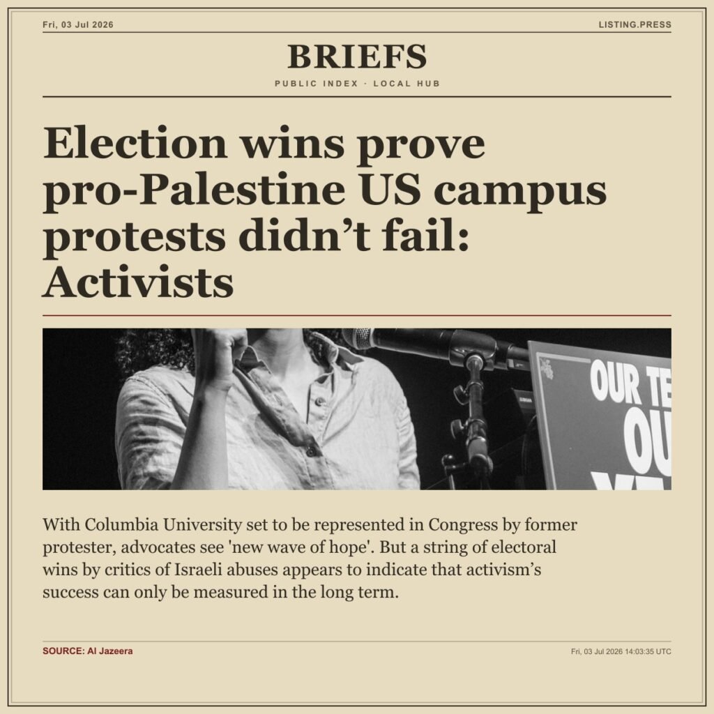 Election wins prove pro-Palestine US campus protests didn’t fail: Activists