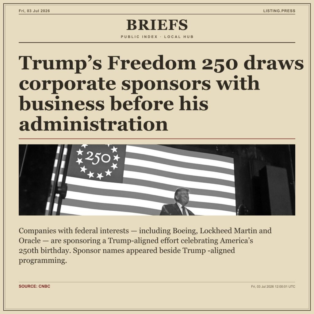 Trump’s Freedom 250 draws corporate sponsors with business before his administration