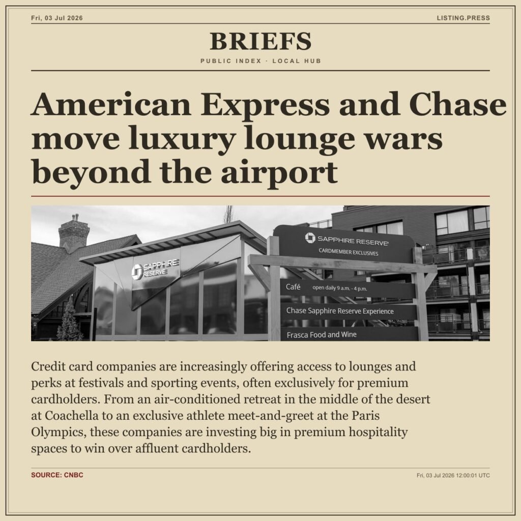 American Express and Chase move luxury lounge wars beyond the airport