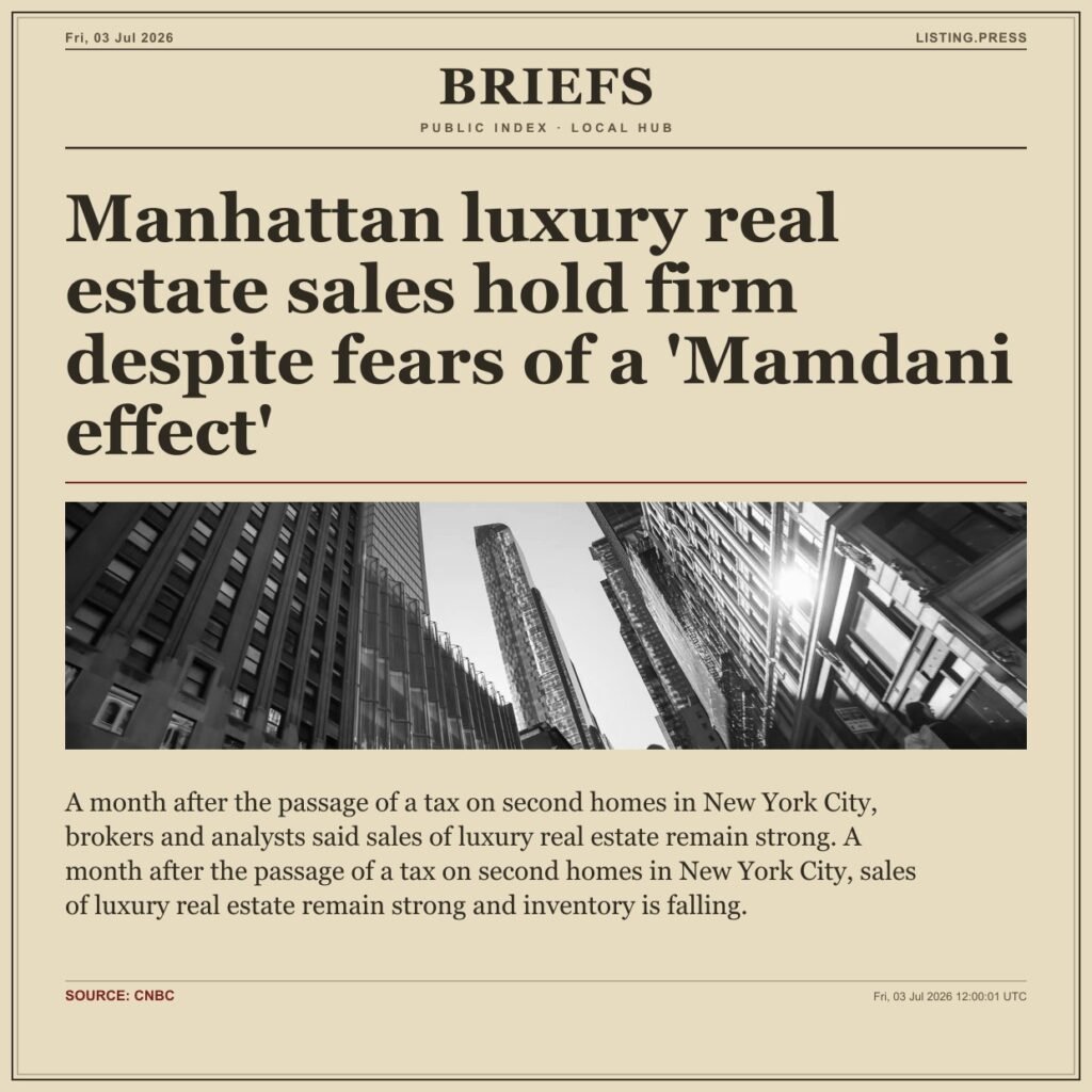 Manhattan luxury real estate sales hold firm despite fears of a ‘Mamdani effect’