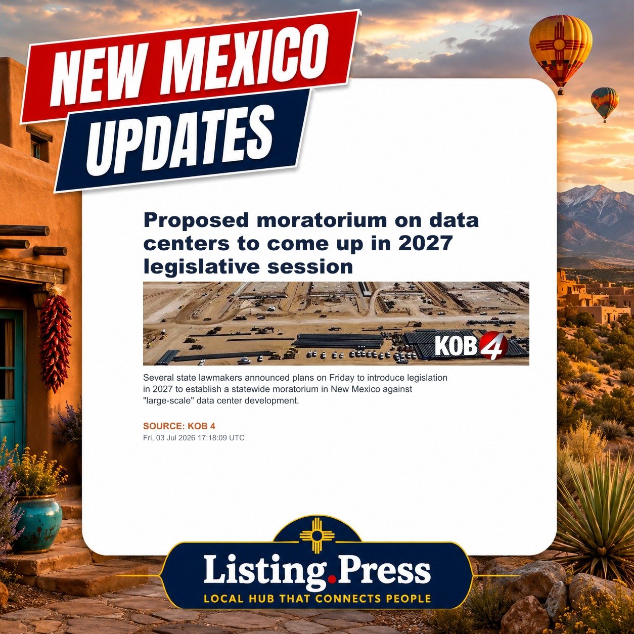 Proposed moratorium on data centers to come up in 2027 legislative session