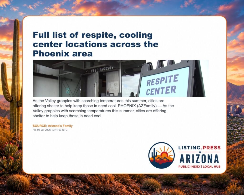 Full list of respite, cooling center locations across the Phoenix area