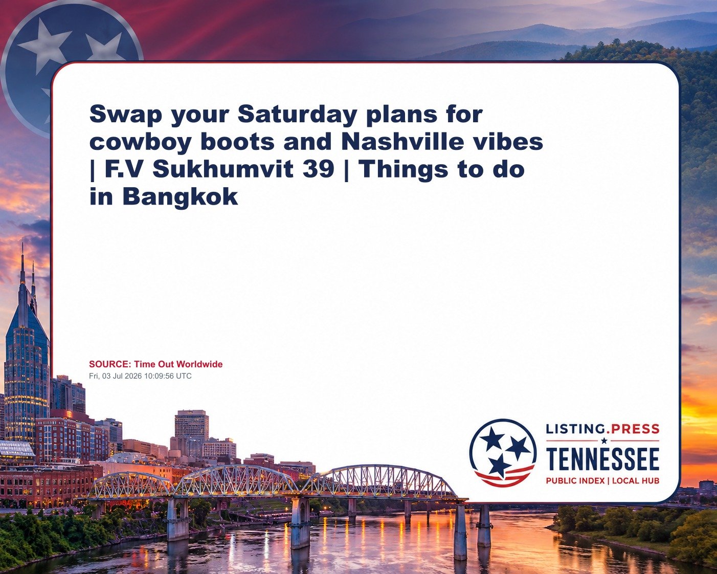 Swap your Saturday plans for cowboy boots and Nashville vibes | F.V Sukhumvit 39 | Things to do in Bangkok