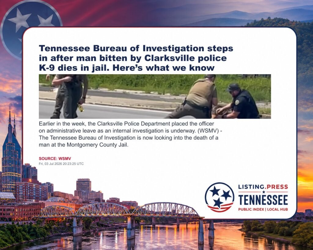 Tennessee Bureau of Investigation steps in after man bitten by Clarksville police K-9 dies in jail. Here’s what we know