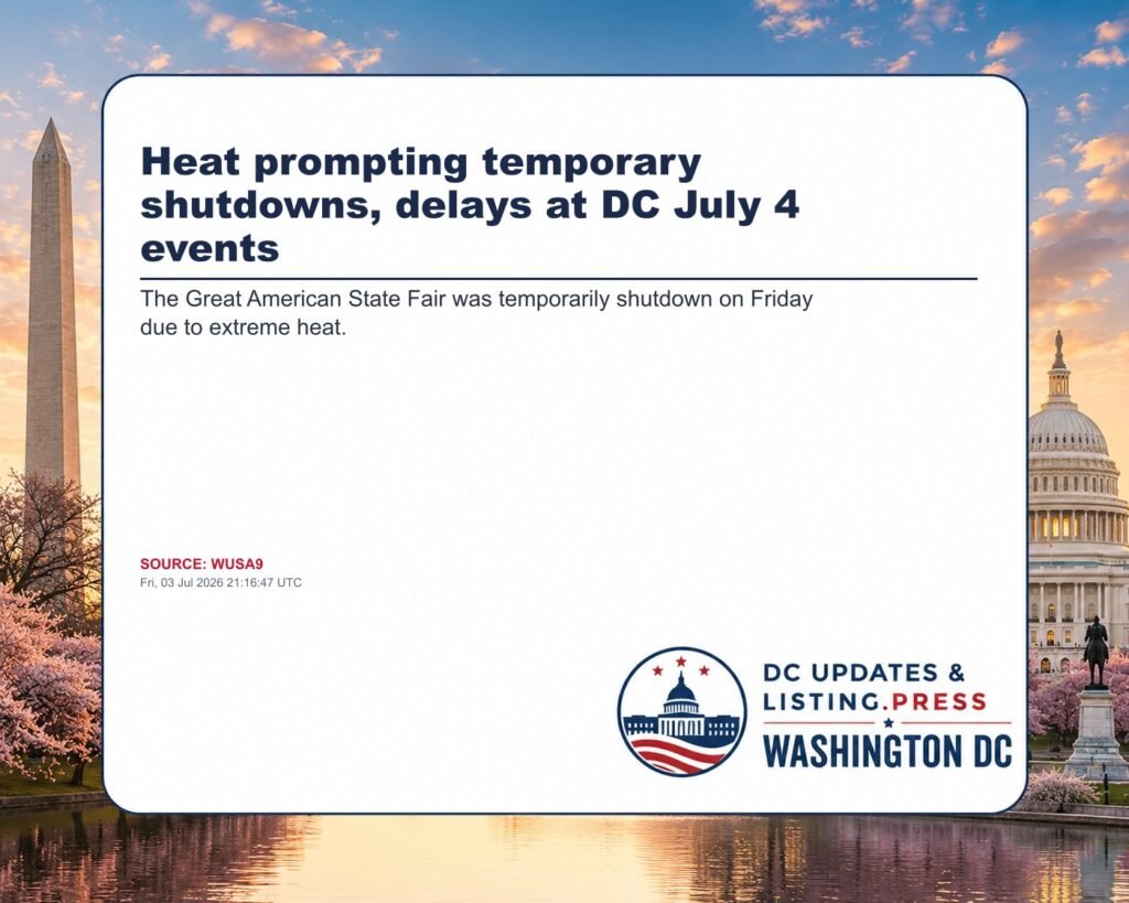 Heat prompting temporary shutdowns, delays at DC July 4 events