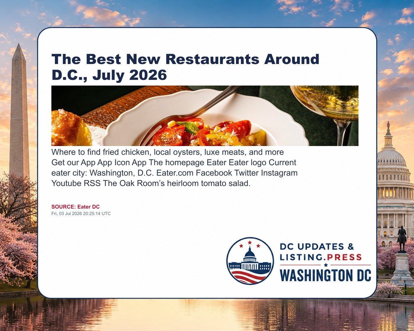 The Best New Restaurants Around D.C., July 2026