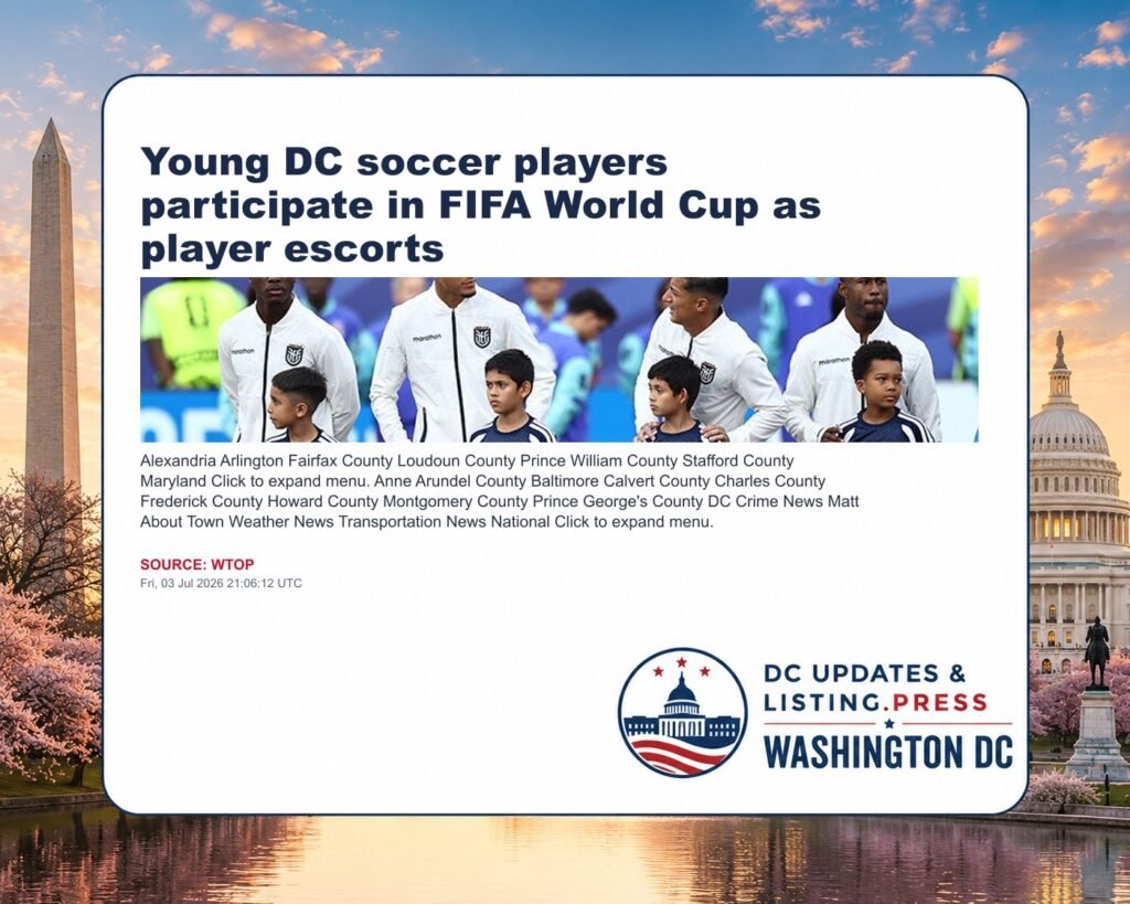 Young DC soccer players participate in FIFA World Cup as player escorts
