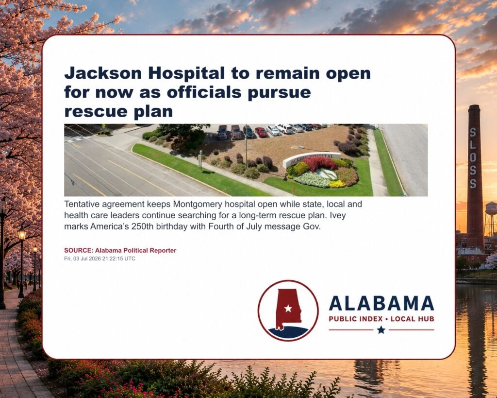Jackson Hospital to remain open for now as officials pursue rescue plan