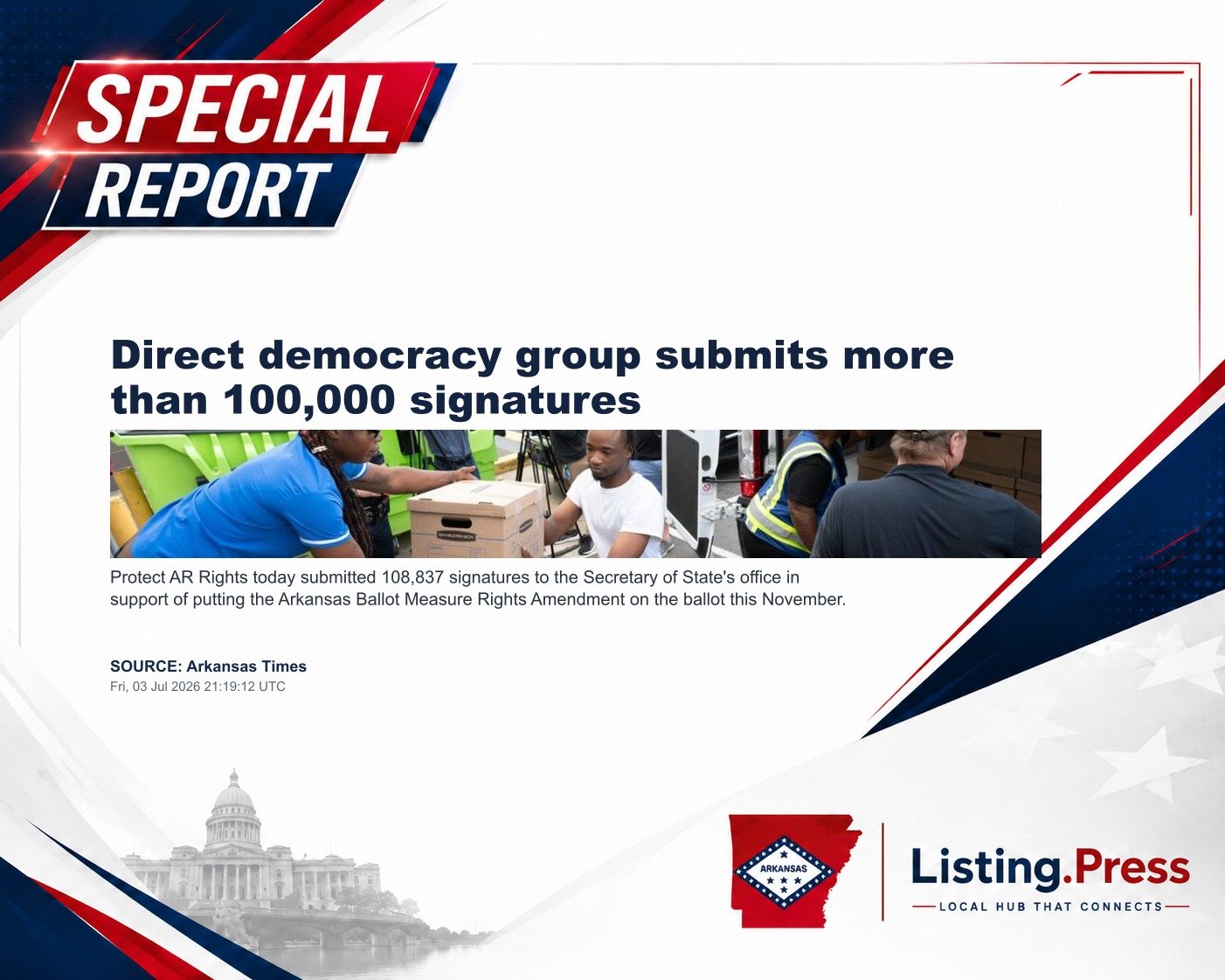 Direct democracy group submits more than 100,000 signatures
