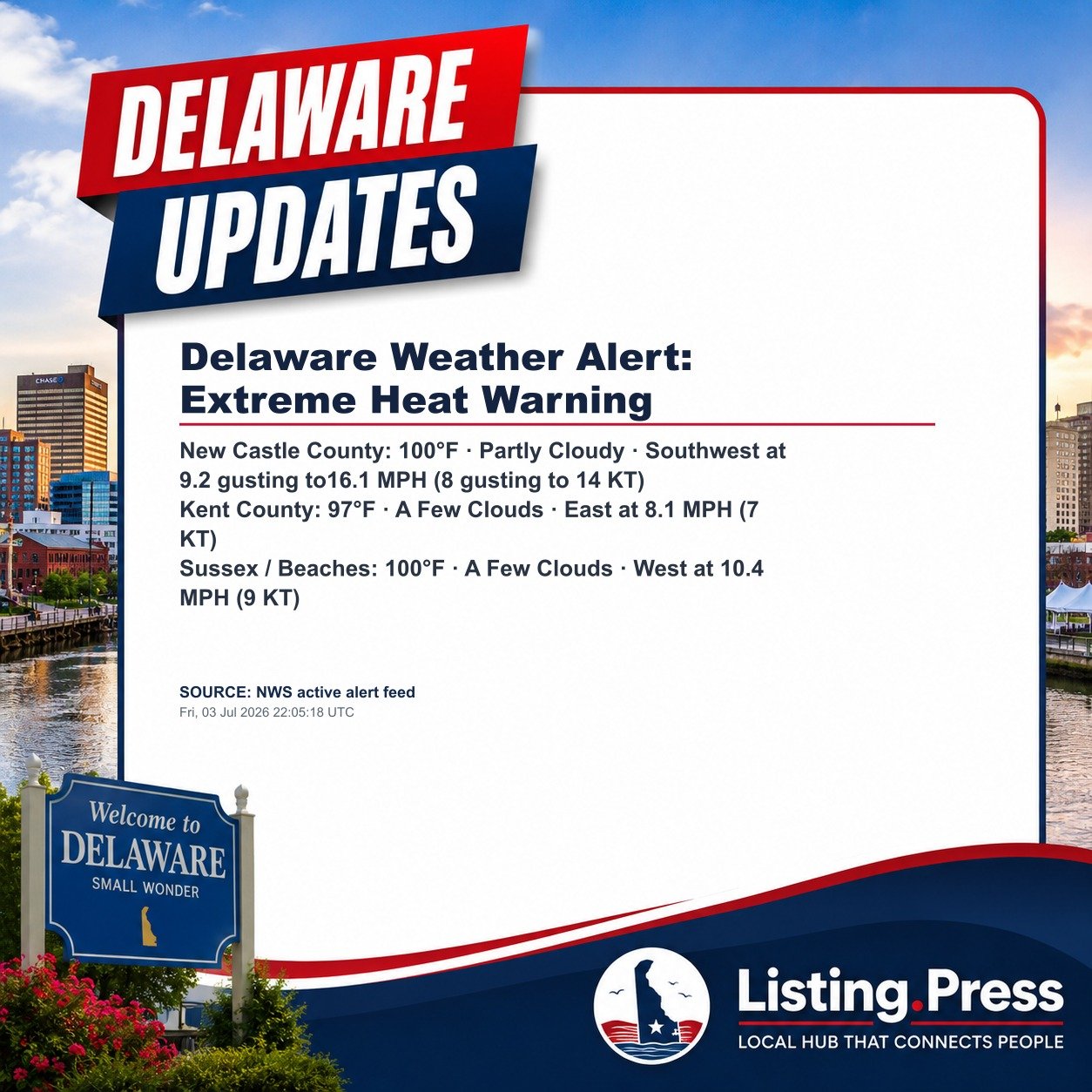 Delaware Weather Alert: Extreme Heat Warning