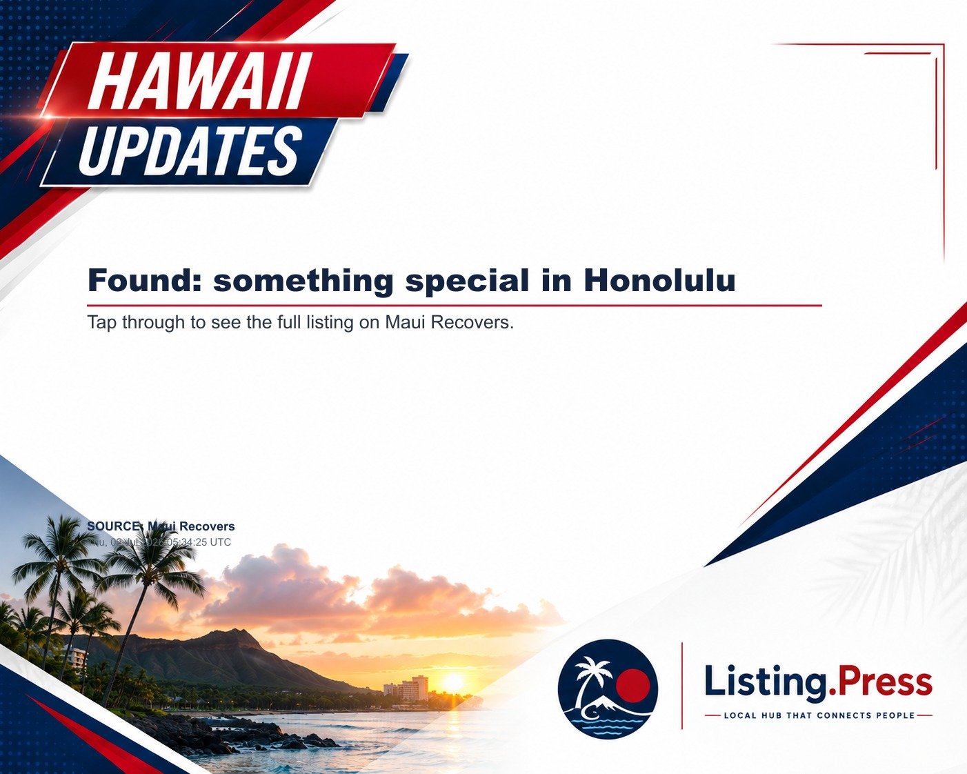 Found: something special in Honolulu