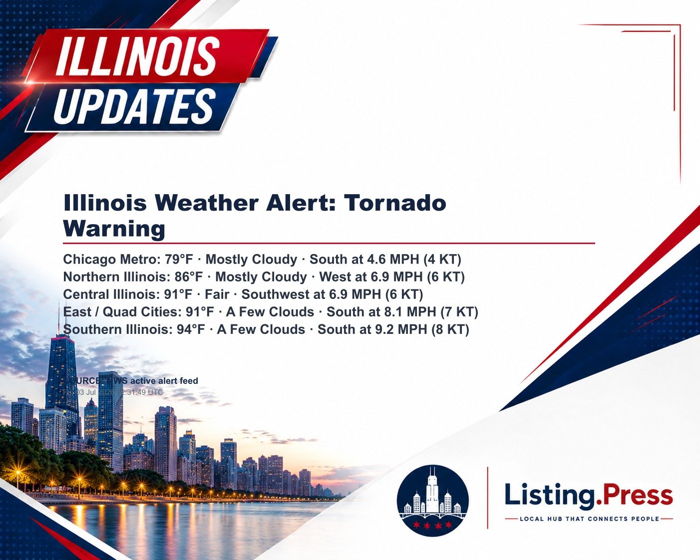 Illinois Weather Alert: Tornado Warning