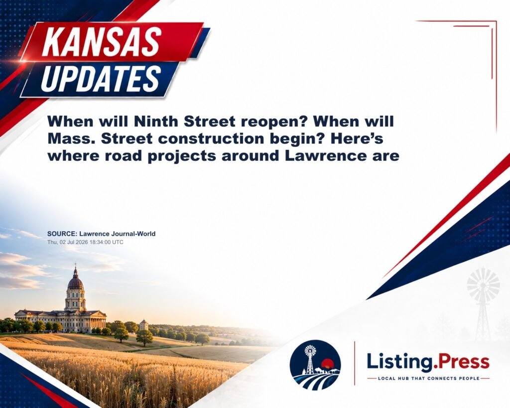 When will Ninth Street reopen? When will Mass. Street construction begin? Here’s where road projects around Lawrence are