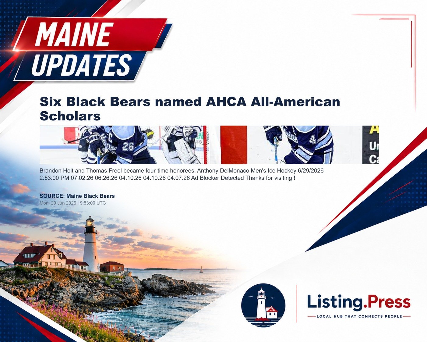 Six Black Bears named AHCA All-American Scholars