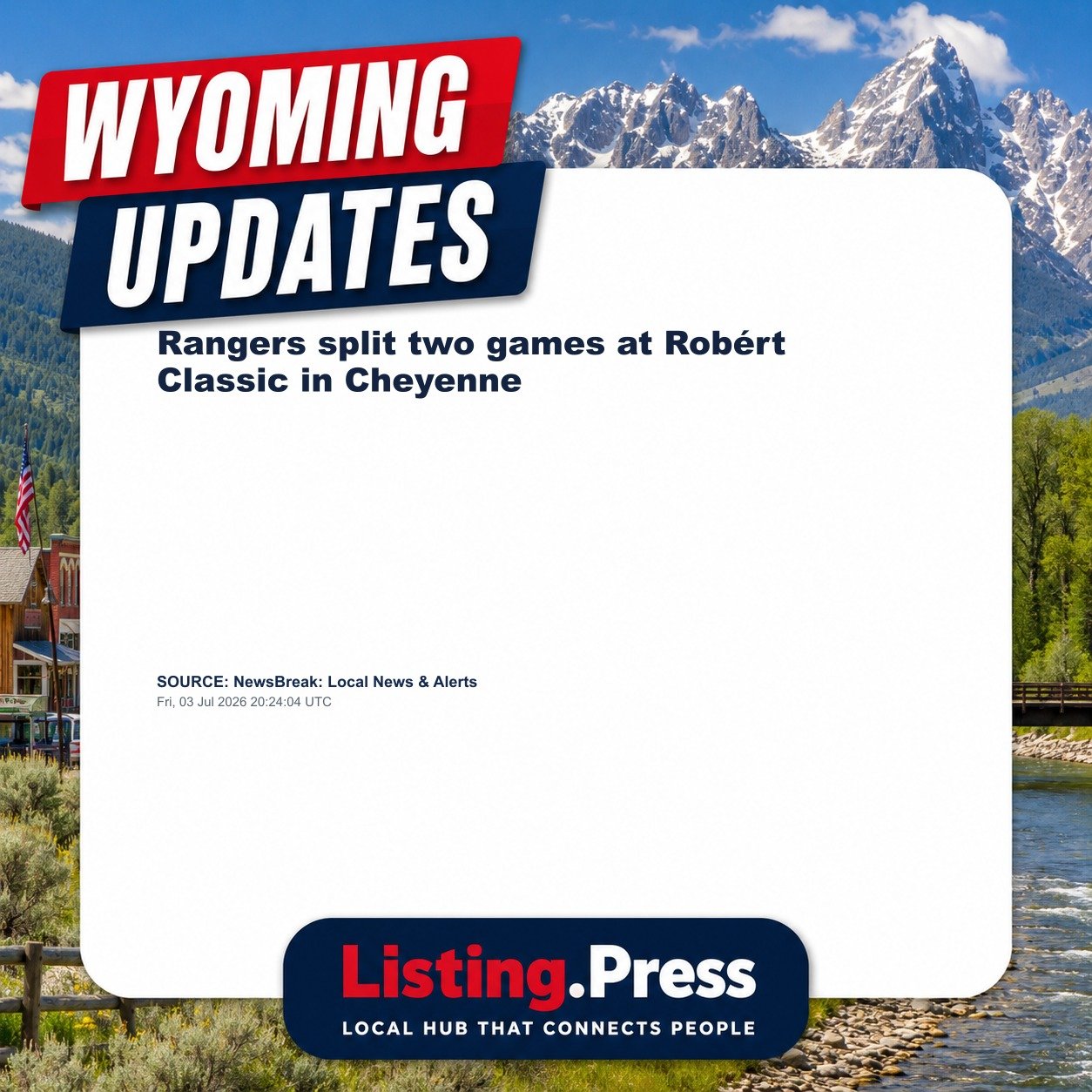 Rangers split two games at Robért Classic in Cheyenne
