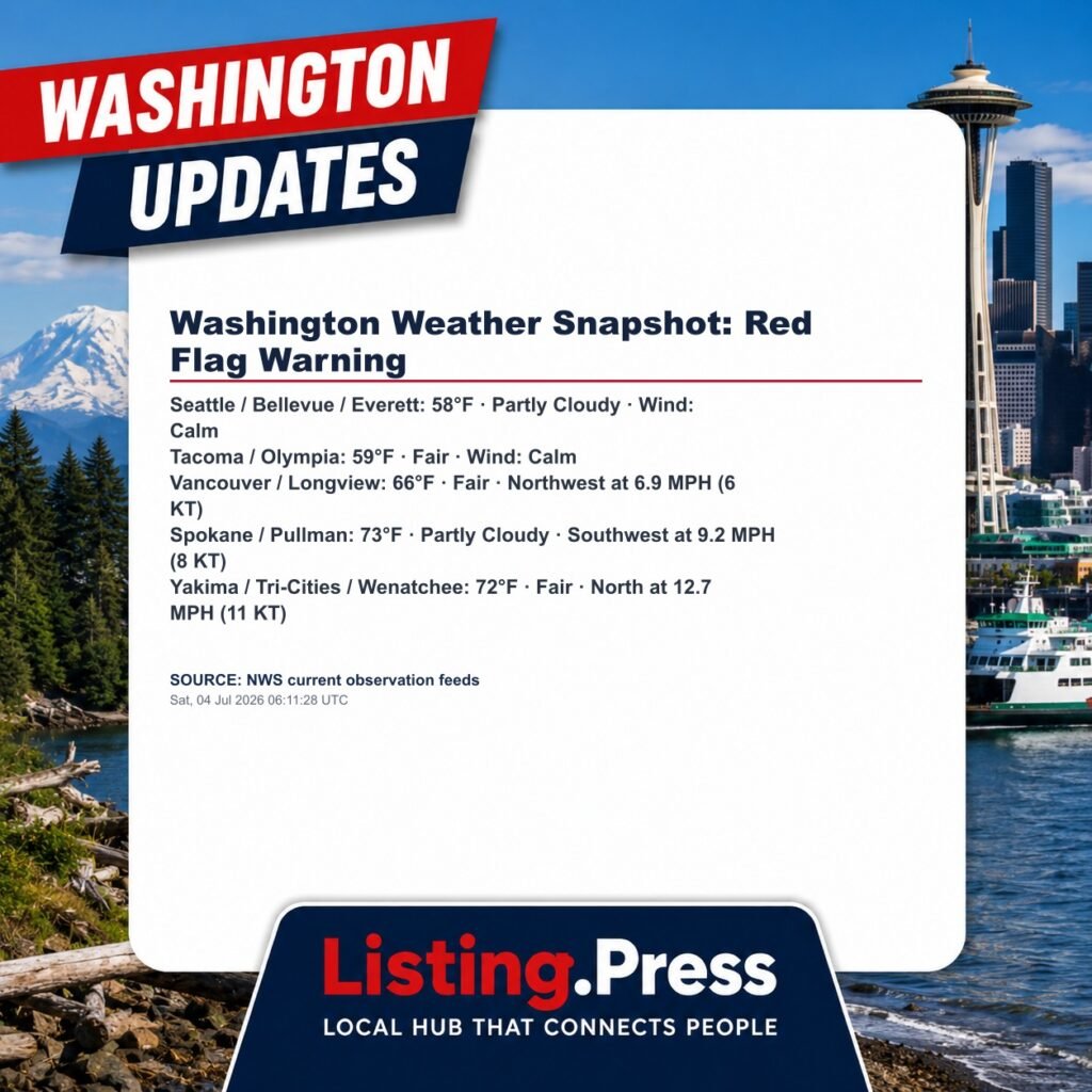 Washington Weather Snapshot: Red Flag Warning
