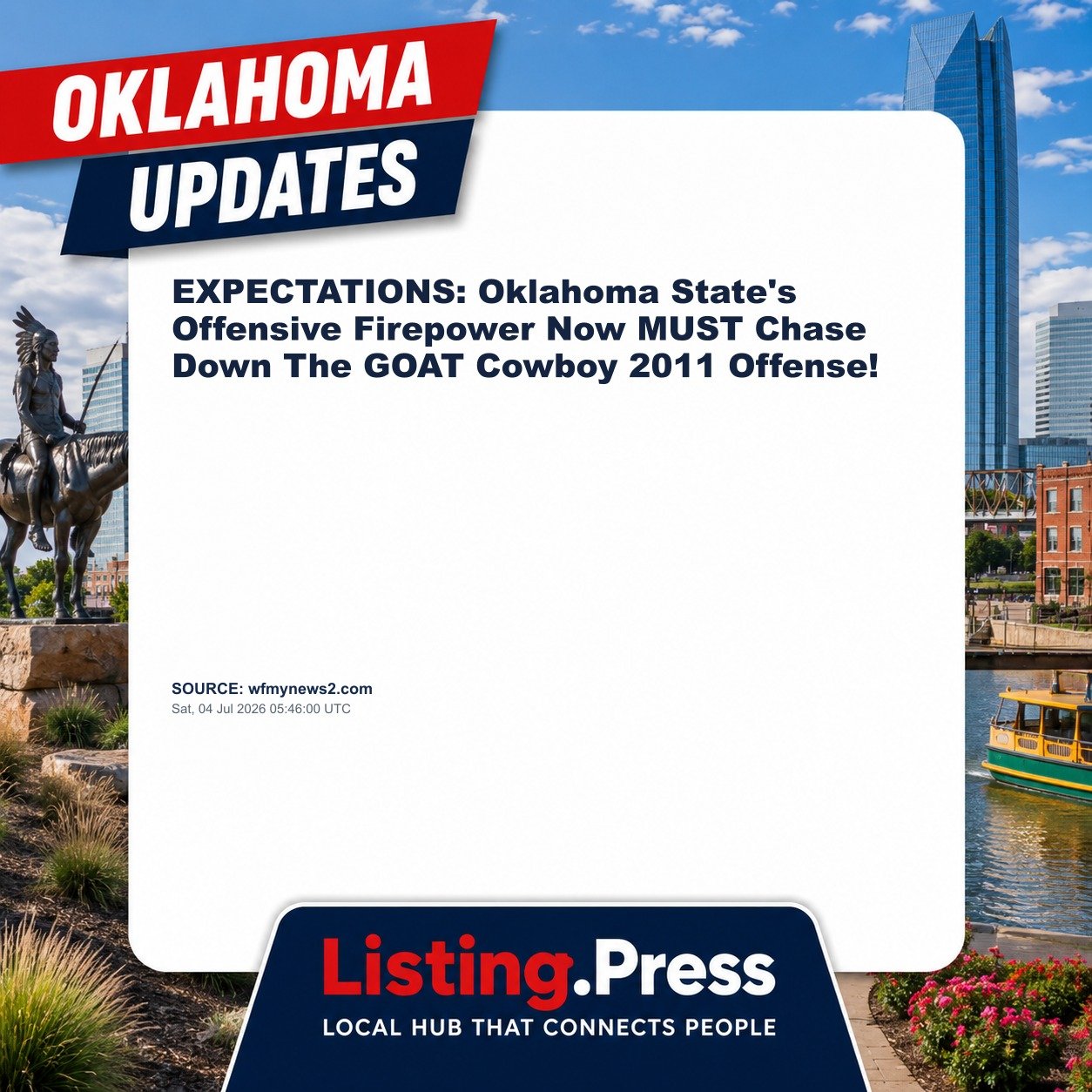 EXPECTATIONS: Oklahoma State's Offensive Firepower Now MUST Chase Down The GOAT Cowboy 2011 Offense!