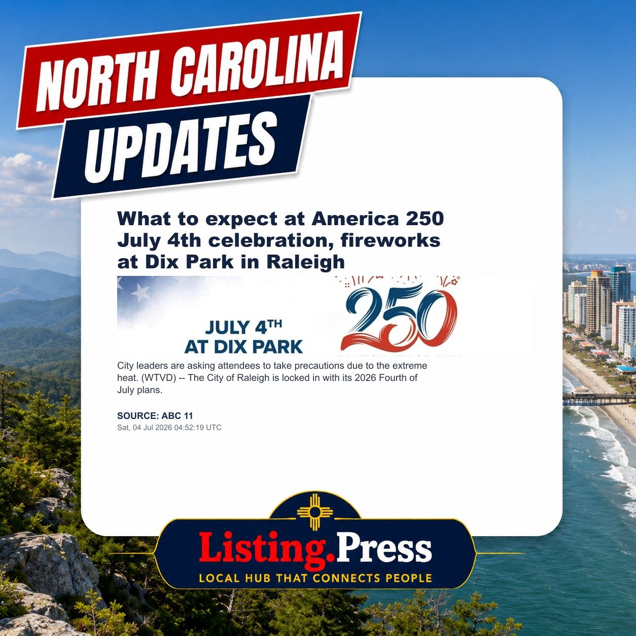 What to expect at America 250 July 4th celebration, fireworks at Dix Park in Raleigh
