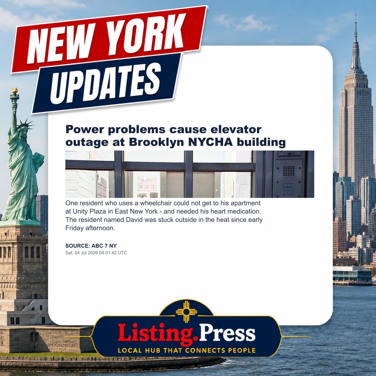 Power problems cause elevator outage at Brooklyn NYCHA building