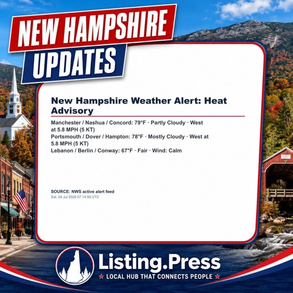 New Hampshire Weather Alert: Heat Advisory