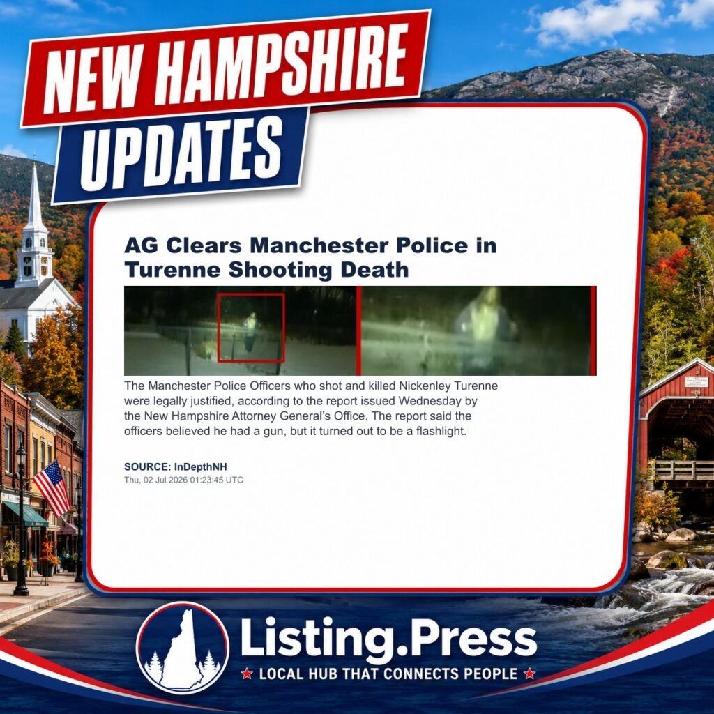 AG Clears Manchester Police in Turenne Shooting Death
