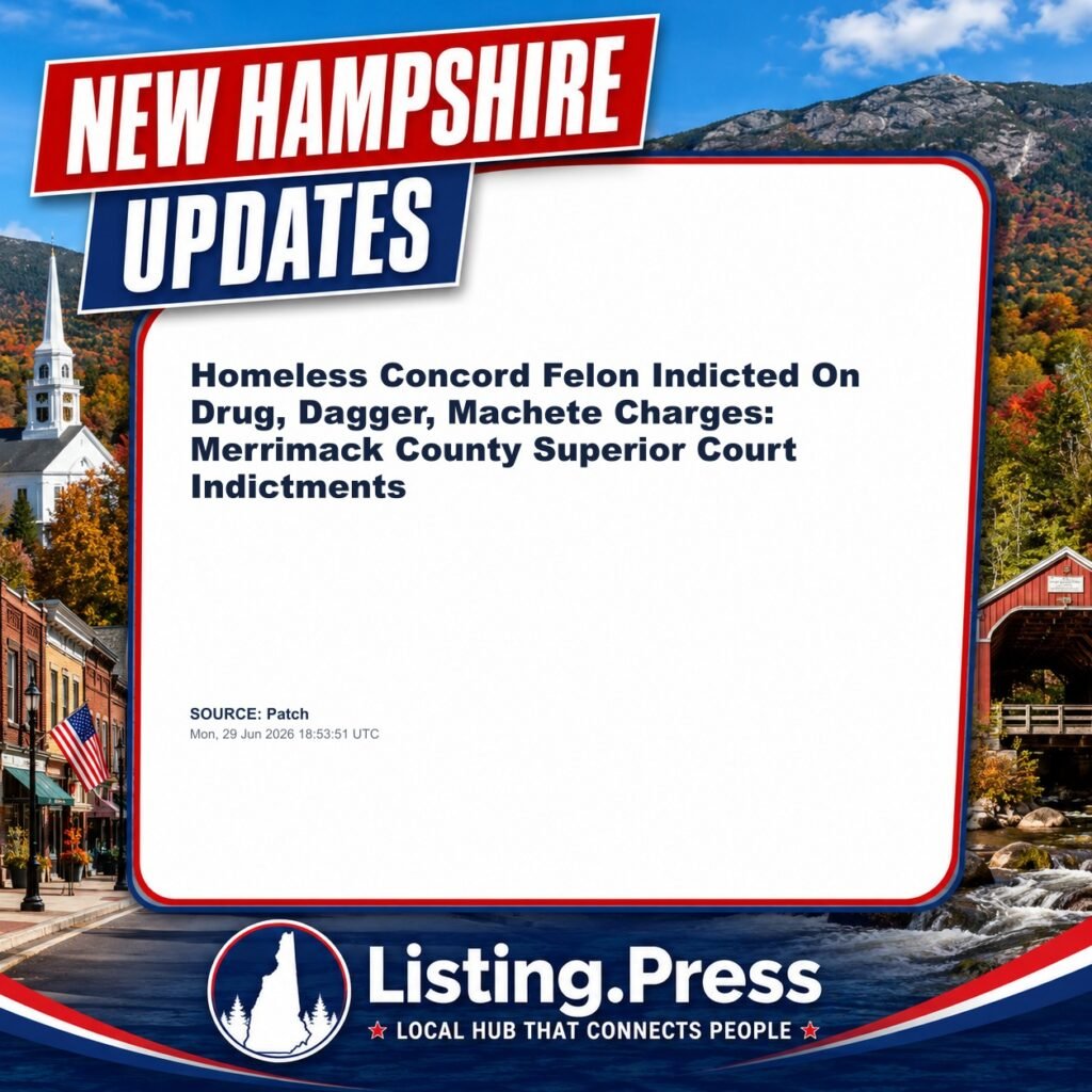 Homeless Concord Felon Indicted On Drug, Dagger, Machete Charges: Merrimack County Superior Court Indictments