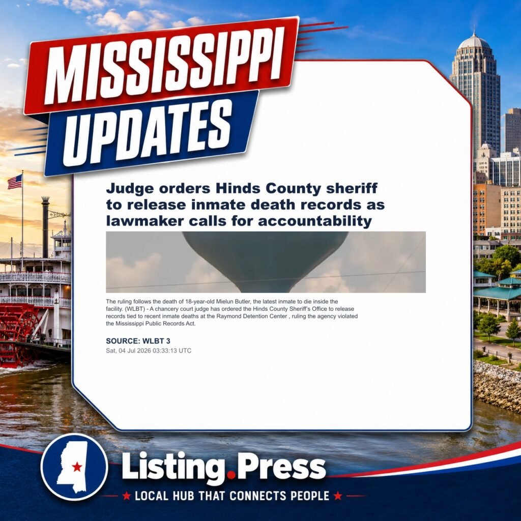 Judge orders Hinds County sheriff to release inmate death records as lawmaker calls for accountability