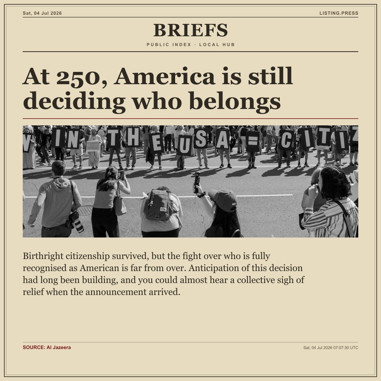 At 250, America is still deciding who belongs