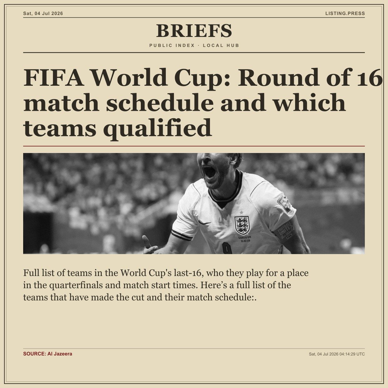 FIFA World Cup: Round of 16 match schedule and which teams qualified